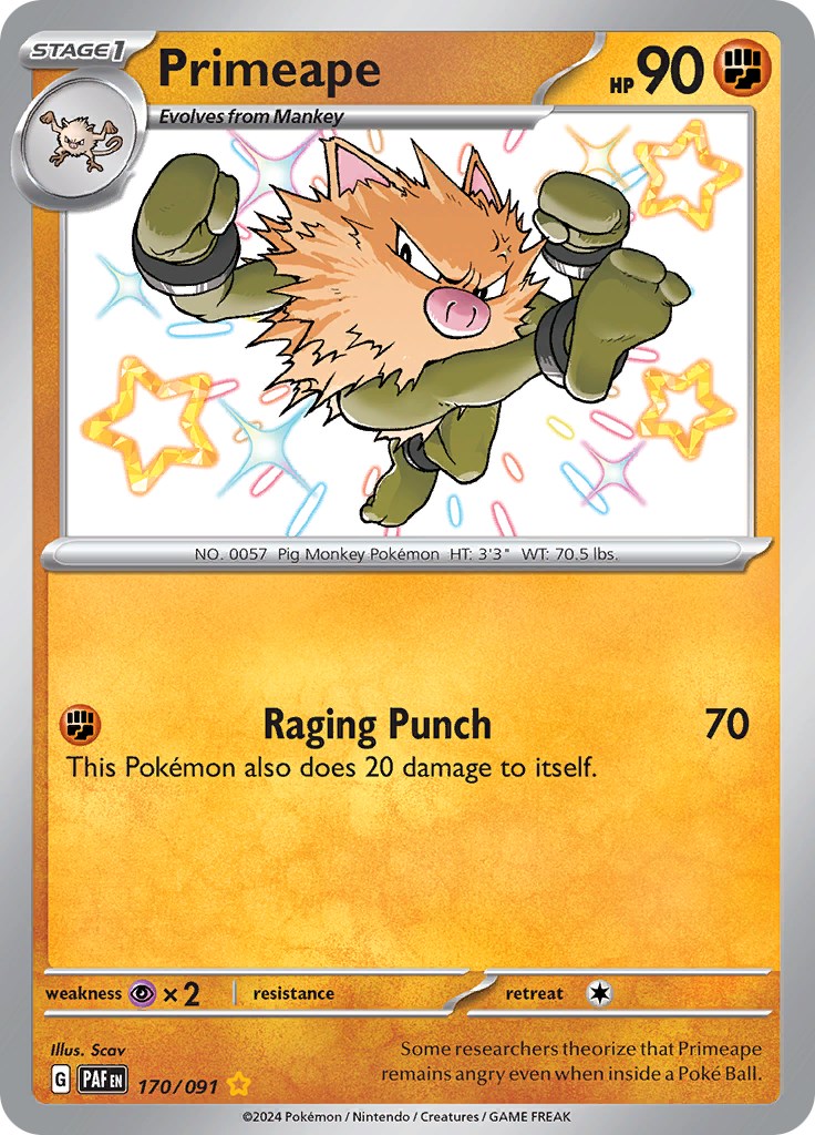 Primeape (170/091) [Scarlet & Violet: Paldean Fates] - Pokémon - Card Brawlers | Quebec | Canada |