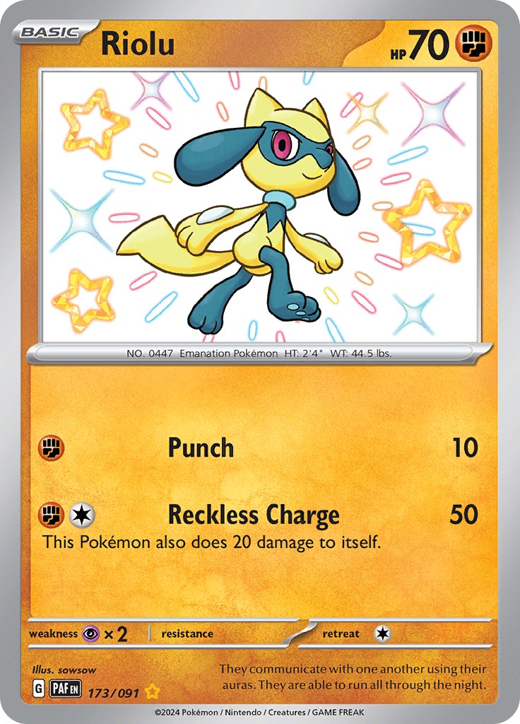 Riolu (173/091) [Scarlet & Violet: Paldean Fates] - Pokémon - Card Brawlers | Quebec | Canada |