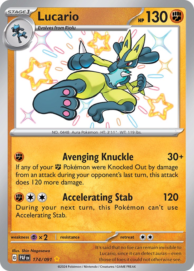 Lucario (174/091) [Scarlet & Violet: Paldean Fates] - Pokémon - Card Brawlers | Quebec | Canada |