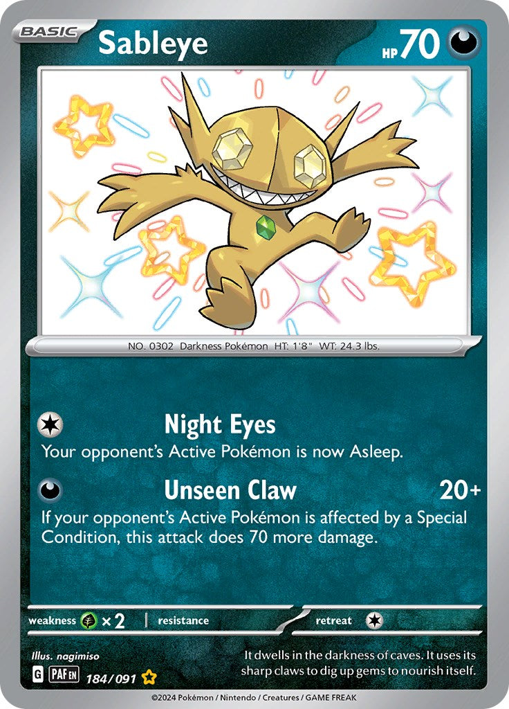 Sableye (184/091) [Scarlet & Violet: Paldean Fates] - Pokémon - Card Brawlers | Quebec | Canada |