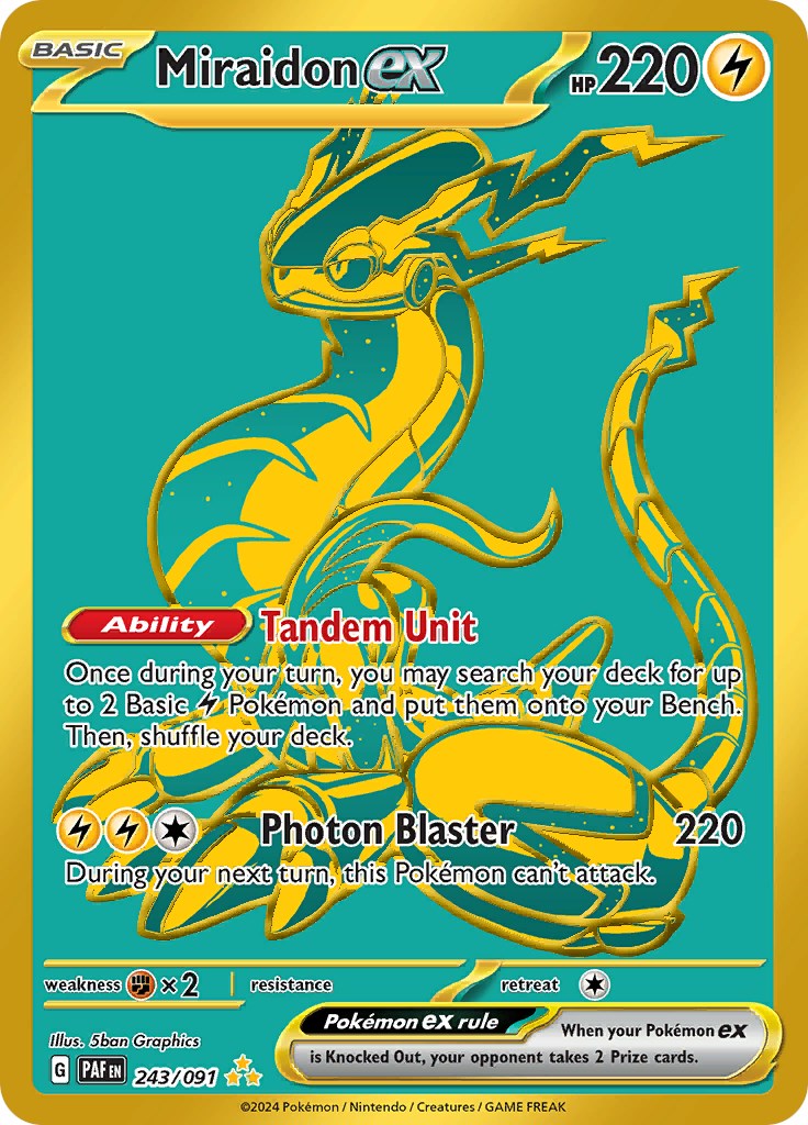 Miraidon ex (243/091) [Scarlet & Violet: Paldean Fates] - Pokémon - Card Brawlers | Quebec | Canada |