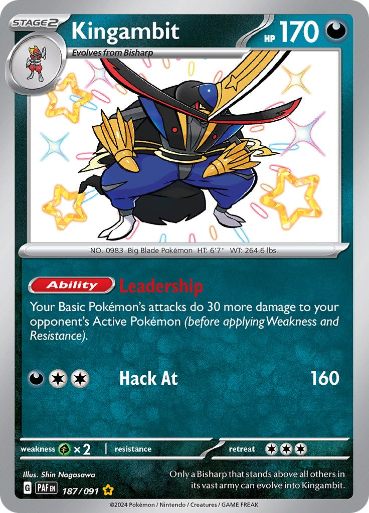 Kingambit (187/091) [Scarlet & Violet: Paldean Fates] - Pokémon - Card Brawlers | Quebec | Canada |
