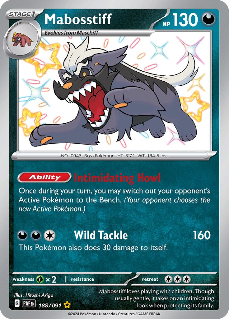 Mabosstiff (188/091) [Scarlet & Violet: Paldean Fates] - Pokémon - Card Brawlers | Quebec | Canada |