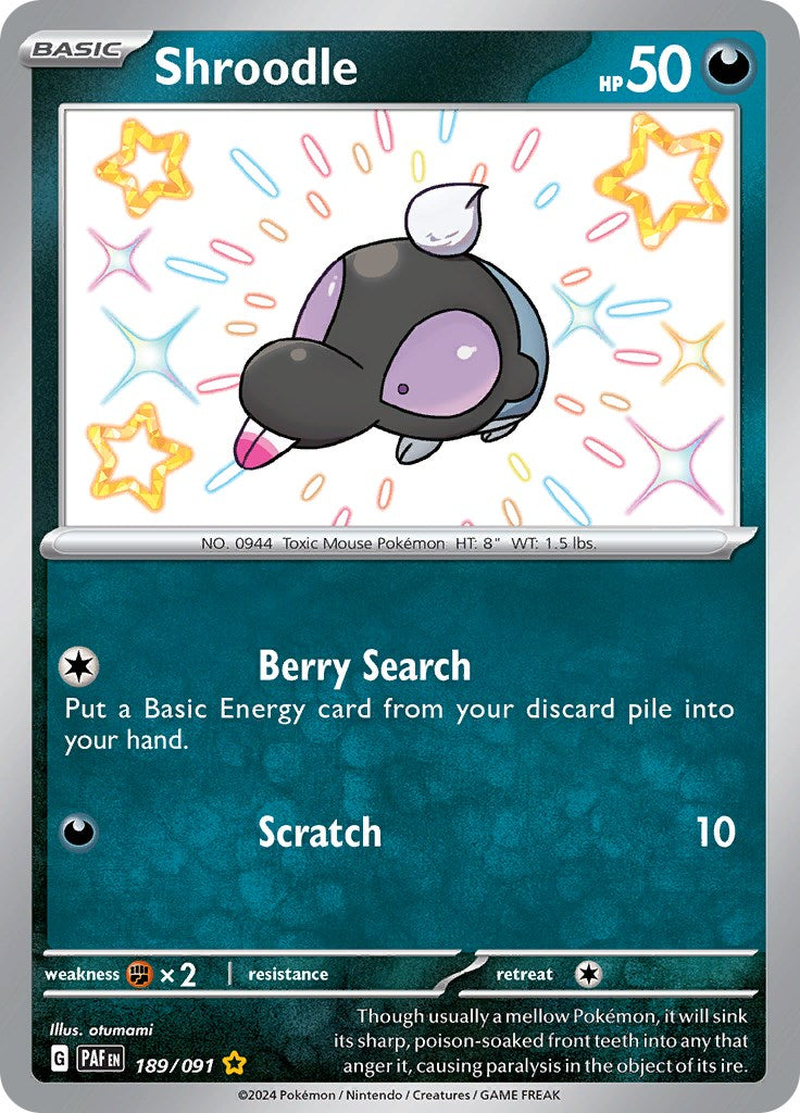Shroodle (189/091) [Scarlet & Violet: Paldean Fates] - Pokémon - Card Brawlers | Quebec | Canada |