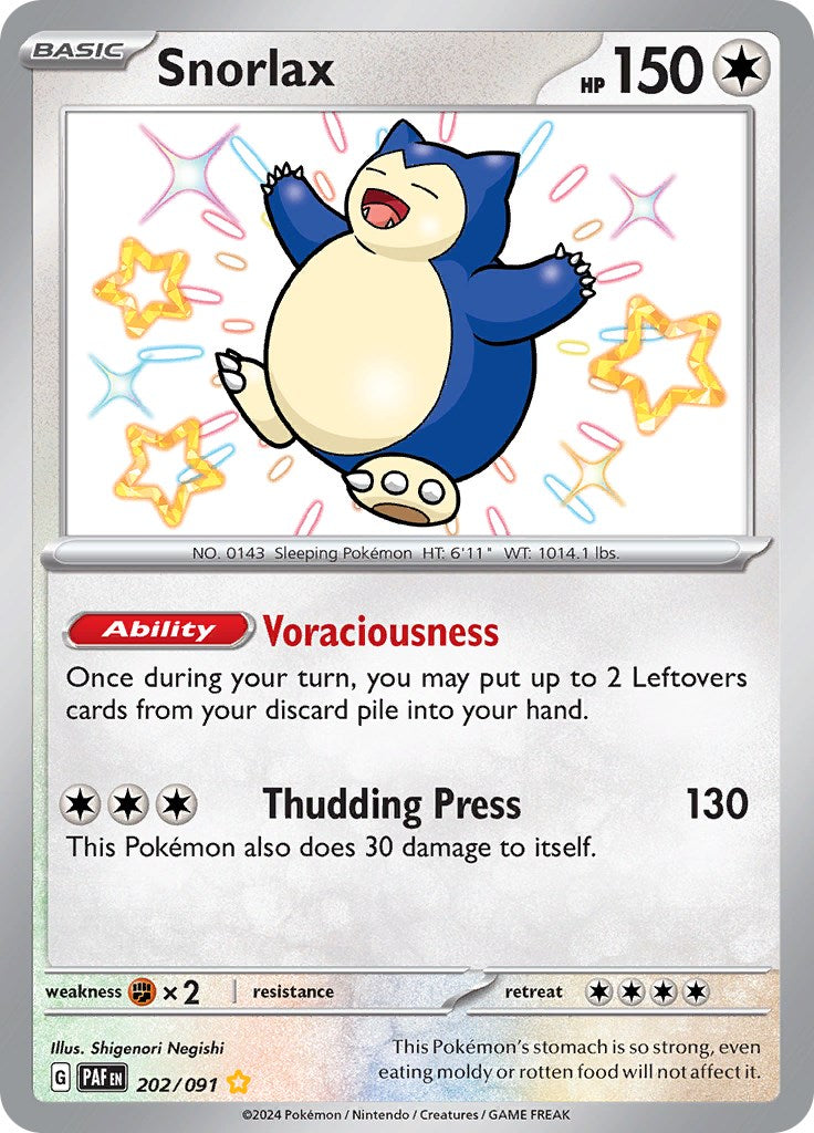 Snorlax (202/091) [Scarlet & Violet: Paldean Fates] - Pokémon - Card Brawlers | Quebec | Canada |