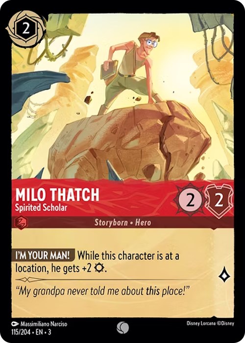 Milo Thatch - Spirited Scholar (115/204) [Into the Inklands] - Card Brawlers | Quebec | Canada | Yu-Gi-Oh!