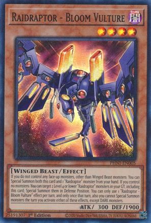 Raidraptor - Bloom Vulture [PHNI-EN005] Super Rare - Yu-Gi-Oh! - Card Brawlers | Quebec | Canada |