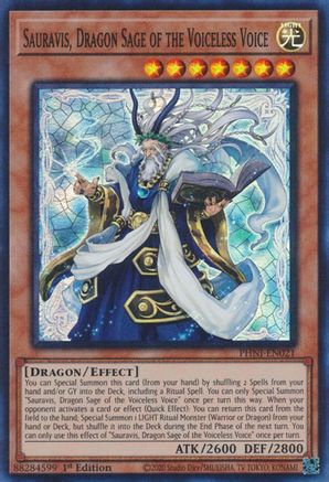 Sauravis, Dragon Sage of the Voiceless Voice [PHNI-EN021] Super Rare - Yu-Gi-Oh! - Card Brawlers | Quebec | Canada |
