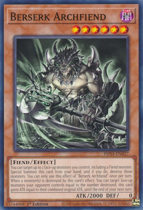 Berserk Archfiend [PHNI-EN027] Common - Card Brawlers | Quebec | Canada | Yu-Gi-Oh!