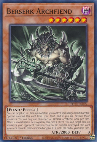 Berserk Archfiend [PHNI-EN027] Common - Card Brawlers | Quebec | Canada | Yu-Gi-Oh!