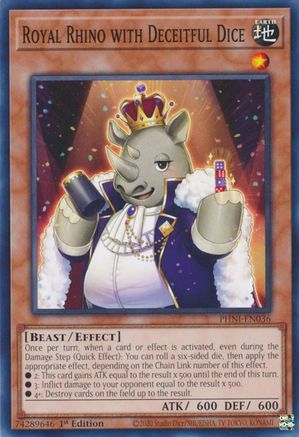 Royal Rhino with Deceitful Dice [PHNI-EN036] Common - Yu-Gi-Oh! - Card Brawlers | Quebec | Canada |