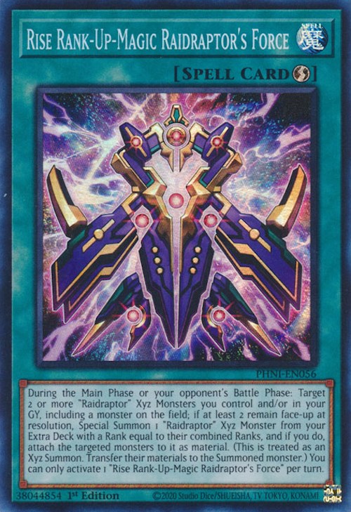 Rise Rank-Up-Magic Raidraptor's Force [PHNI-EN056] Super Rare - Card Brawlers | Quebec | Canada | Yu-Gi-Oh!