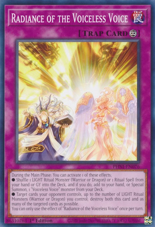 Radiance of the Voiceless Voice [PHNI-EN076] Common - Card Brawlers | Quebec | Canada | Yu-Gi-Oh!