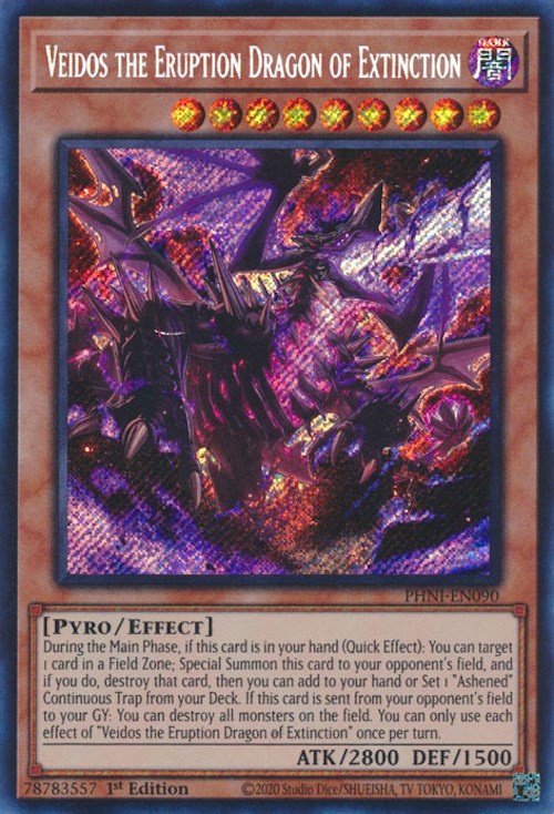 Veidos the Eruption Dragon of Extinction [PHNI-EN090] Secret Rare - Card Brawlers | Quebec | Canada | Yu-Gi-Oh!