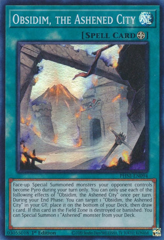 Obsidim, the Ashened City [PHNI-EN094] Super Rare - Card Brawlers | Quebec | Canada | Yu-Gi-Oh!
