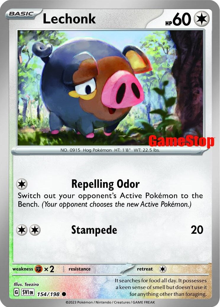 Lechonk (154/198) (GameStop Promo) [Scarlet & Violet: Base Set] - Pokémon - Card Brawlers | Quebec | Canada |