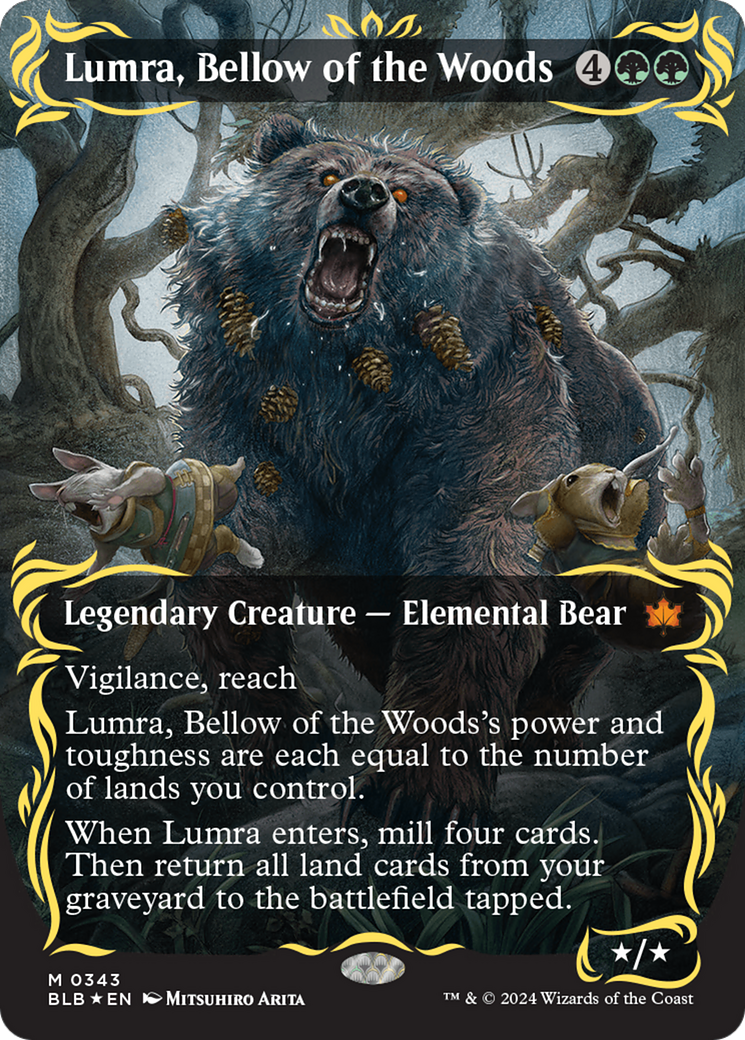 Lumra, Bellow of the Woods (Borderless) (Raised Foil) [Bloomburrow] - Magic: The Gathering - Card Brawlers | Quebec | Canada |