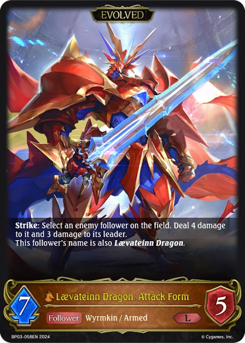 Lvateinn Dragon, Attack Form (BP03-058EN) [Flame of Laevateinn] - Bushiroad - Card Brawlers | Quebec | Canada |