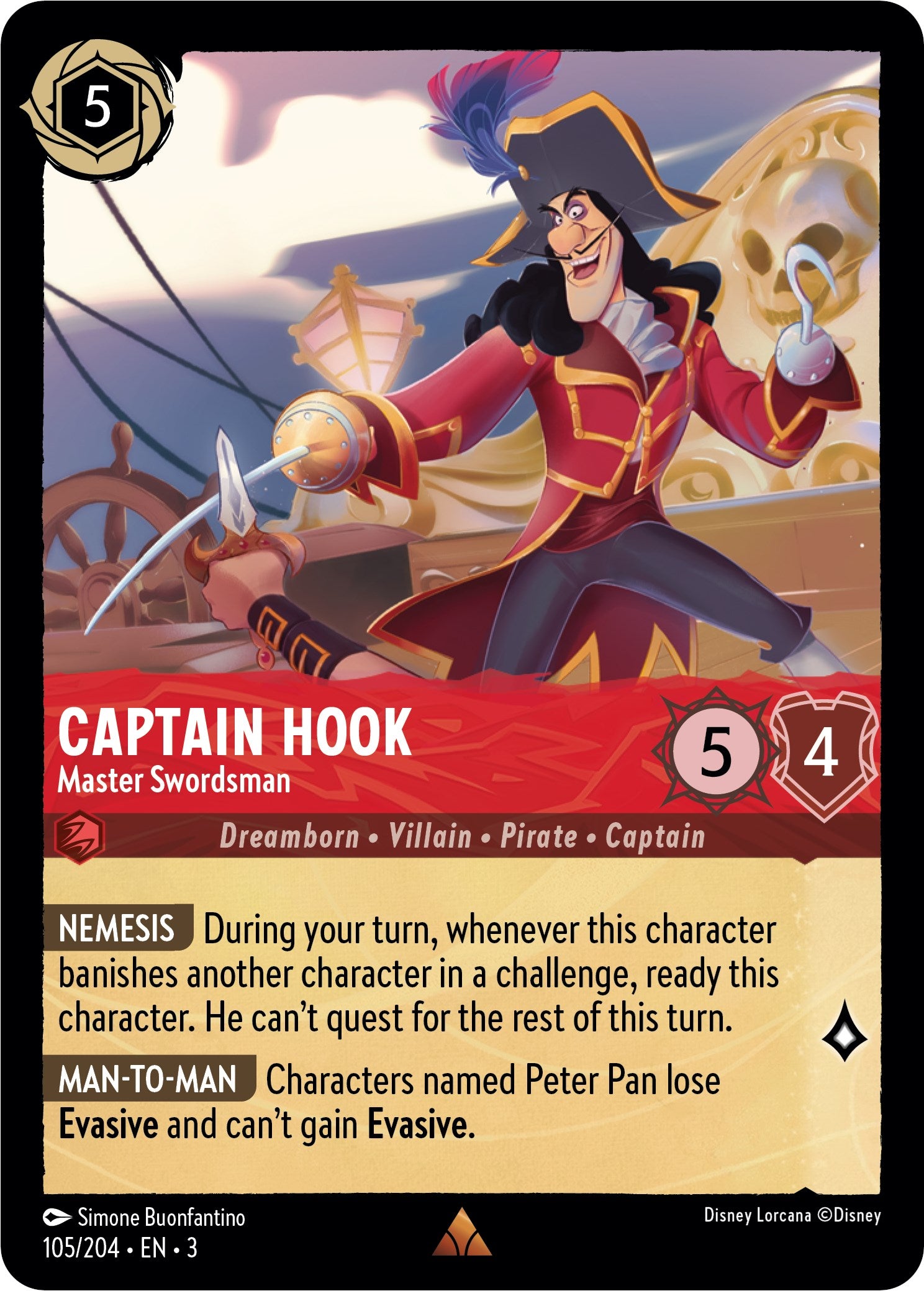 Captain Hook - Master Swordsman (105/204) [Into the Inklands] - Card Brawlers | Quebec | Canada | Yu-Gi-Oh!
