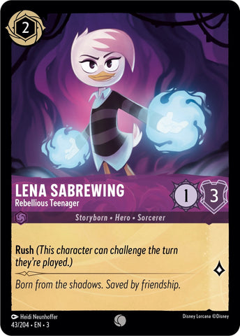 Lena Sabrewing - Rebellious Teenager (43/204) [Into the Inklands] - Card Brawlers | Quebec | Canada | Yu-Gi-Oh!