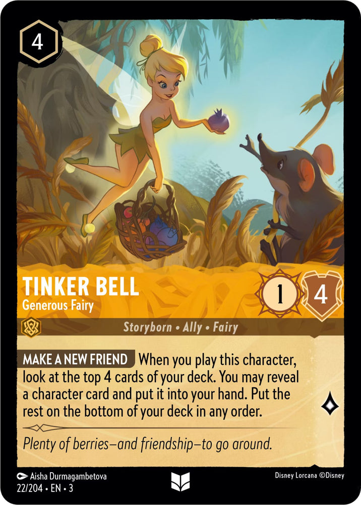 Tinker Bell - Generous Fairy (22/204) [Into the Inklands] - Card Brawlers | Quebec | Canada | Yu-Gi-Oh!