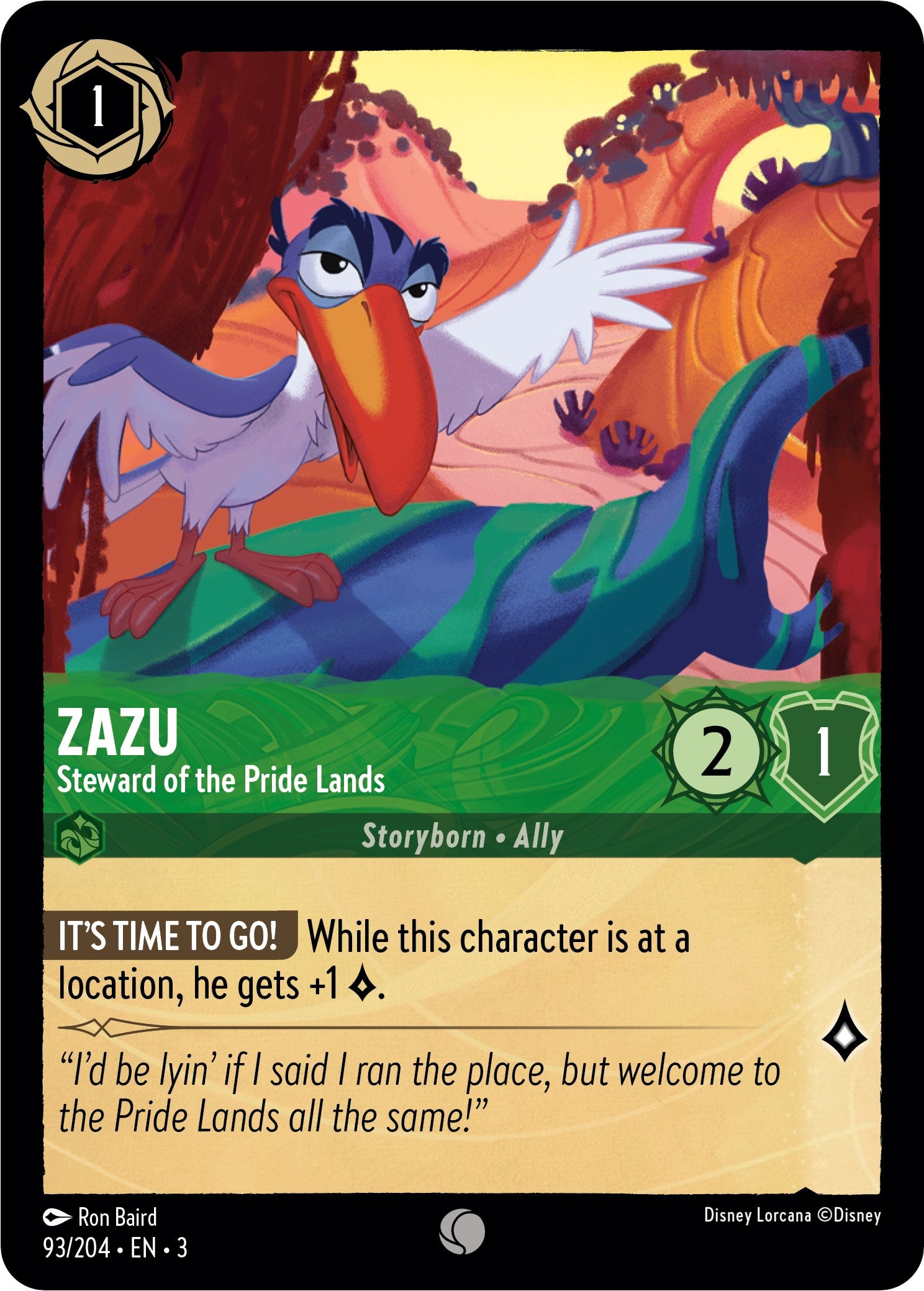 Zazu - Steward of the Pride Lands (93//204) [Into the Inklands] - Card Brawlers | Quebec | Canada | Yu-Gi-Oh!