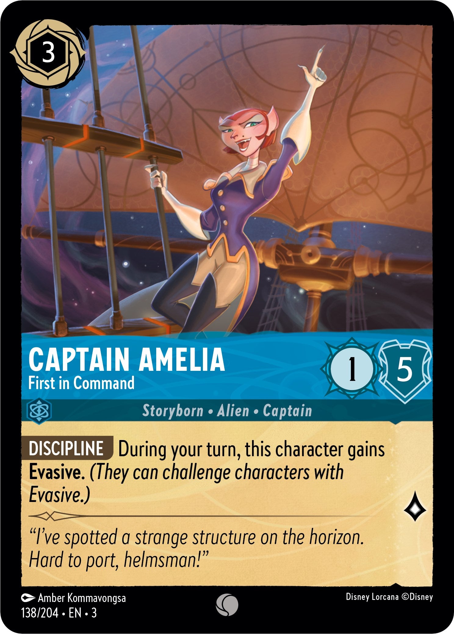 Captain Amelia - First in Command (138//204) [Into the Inklands] - Card Brawlers | Quebec | Canada | Yu-Gi-Oh!