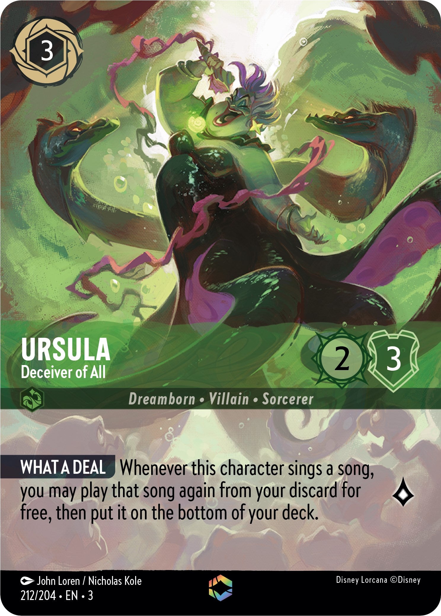 Ursula - Deceiver of All (Enchanted) (212/204) [Into the Inklands] - Disney - Card Brawlers | Quebec | Canada |