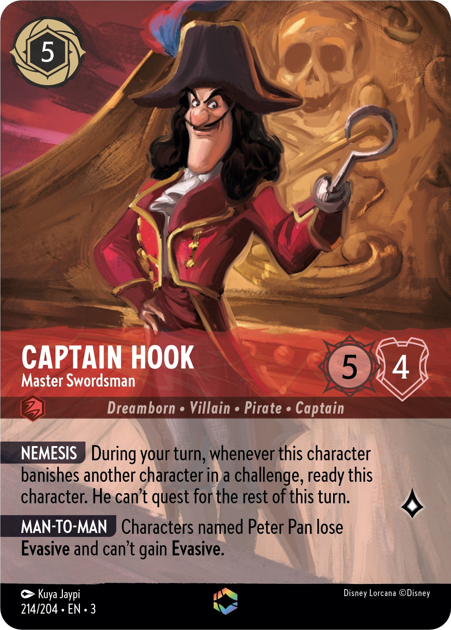 Captain Hook - Master Swordsman (Enchanted) (214/204) [Into the Inklands] - Disney - Card Brawlers | Quebec | Canada |