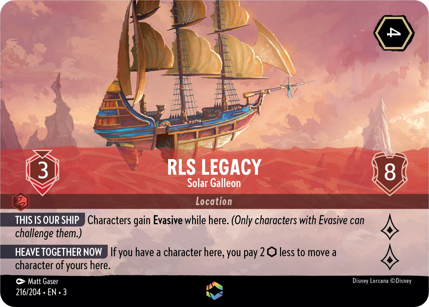 RLS Legacy - Solar Galleon (Enchanted) (216/204) [Into the Inklands] - Disney - Card Brawlers | Quebec | Canada |