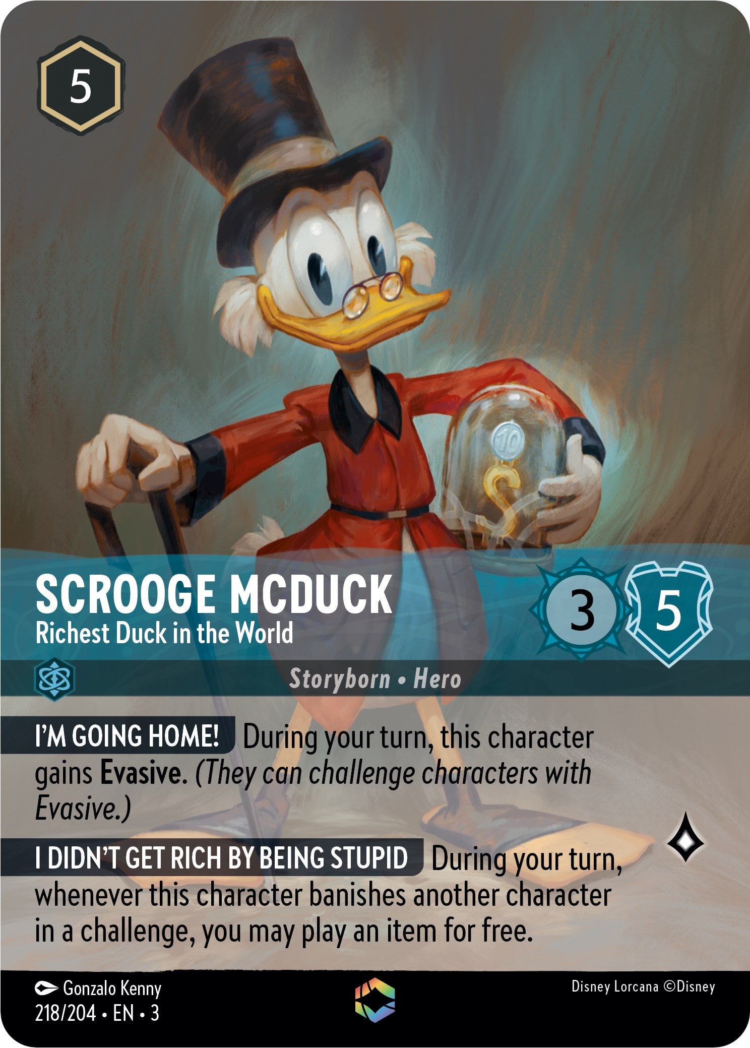 Scrooge McDuck - Richest Duck in the World (Enchanted) (218/204) [Into the Inklands] - Disney - Card Brawlers | Quebec | Canada |