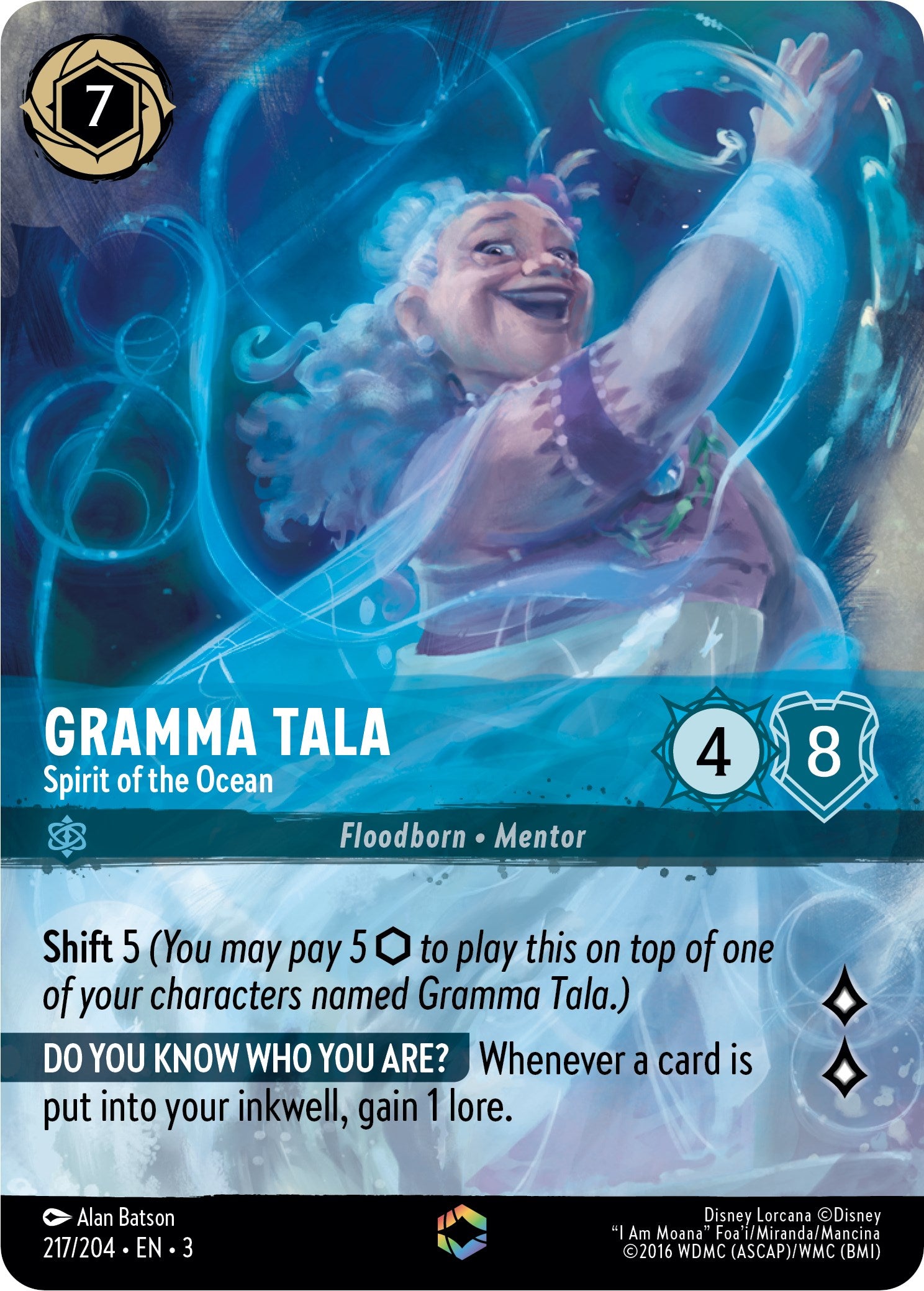 Gramma Tala - Spirit of the Ocean (Enchanted) (217/204) [Into the Inklands] - Disney - Card Brawlers | Quebec | Canada |