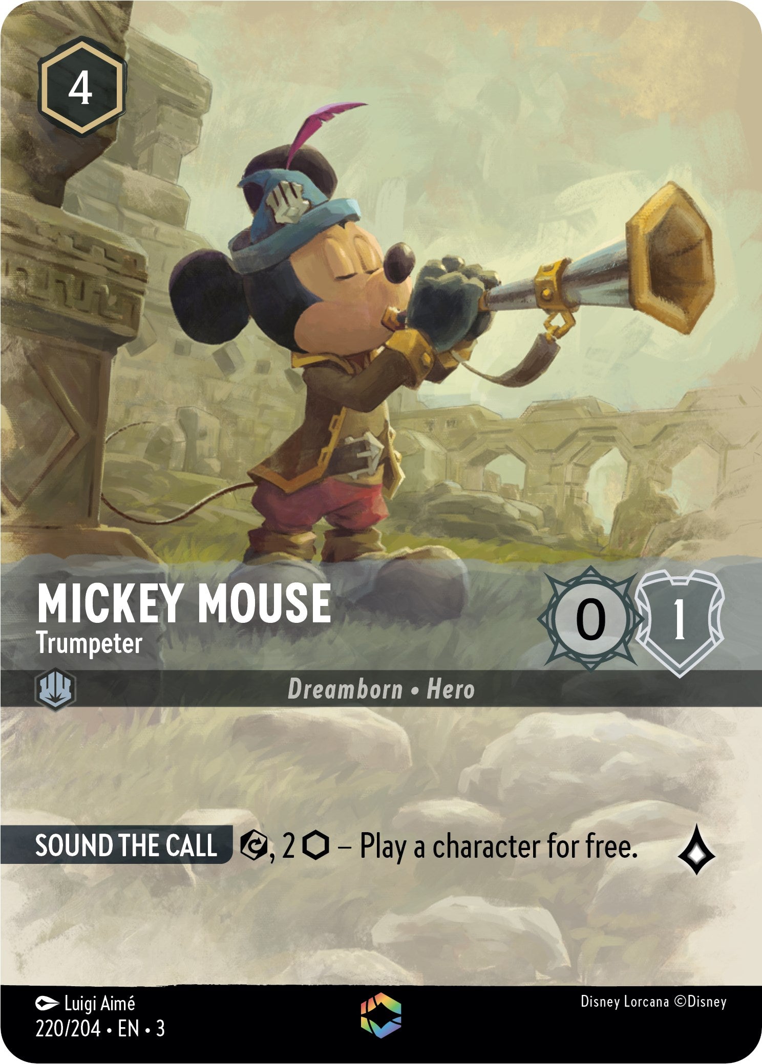 Mickey Mouse -Trumpeter (Enchanted) (220/204) [Into the Inklands] - Disney - Card Brawlers | Quebec | Canada |