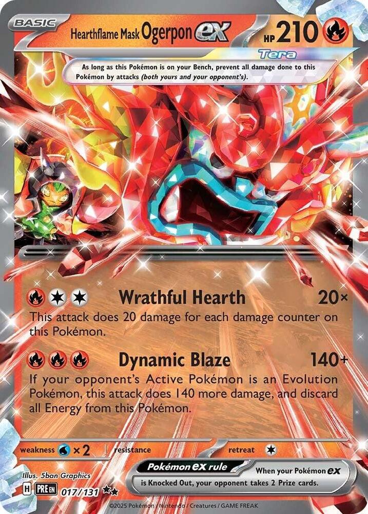 Hearthflame Mask Ogerpon ex (017/131) [Scarlet & Violet: Prismatic Evolutions] - Pokémon - Card Brawlers | Quebec | Canada |