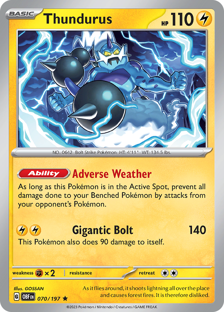 Thundurus (070/197) [Scarlet & Violet: Obsidian Flames] - Pokémon - Card Brawlers | Quebec | Canada |