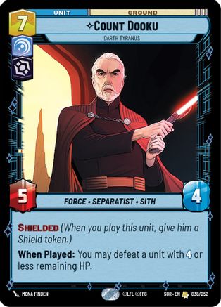 Count Dooku - Darth Tyranus (038/252) [Spark of Rebellion] - Fantasy Flight Games - Card Brawlers | Quebec | Canada |