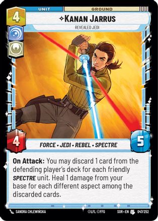 Kanan Jarrus - Revealed Jedi (047/252) [Spark of Rebellion] - Fantasy Flight Games - Card Brawlers | Quebec | Canada |