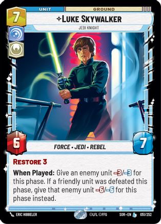 Luke Skywalker - Jedi Knight (051/252) [Spark of Rebellion] - Fantasy Flight Games - Card Brawlers | Quebec | Canada |