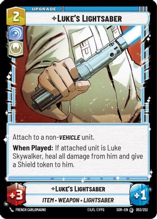 Luke's Lightsaber (053/252) [Spark of Rebellion] - Fantasy Flight Games - Card Brawlers | Quebec | Canada |