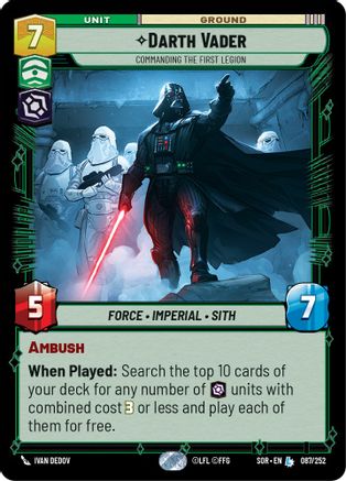 Darth Vader - Commanding the First Legion (087/252) [Spark of Rebellion] - Fantasy Flight Games - Card Brawlers | Quebec | Canada |