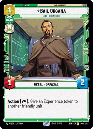Bail Organa - Rebel Councilor (094/252) [Spark of Rebellion] - Fantasy Flight Games - Card Brawlers | Quebec | Canada |