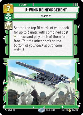 U-Wing Reinforcement (104/252) [Spark of Rebellion] - Fantasy Flight Games - Card Brawlers | Quebec | Canada |