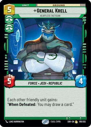 General Krell - Heartless Tactician (105/252) [Spark of Rebellion] - Fantasy Flight Games - Card Brawlers | Quebec | Canada |