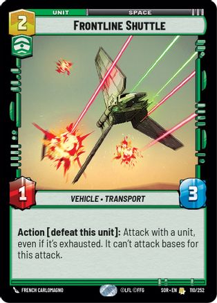 Frontline Shuttle (110/252) [Spark of Rebellion] - Fantasy Flight Games - Card Brawlers | Quebec | Canada |