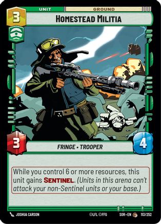 Homestead Militia (113/252) [Spark of Rebellion] - Fantasy Flight Games - Card Brawlers | Quebec | Canada |