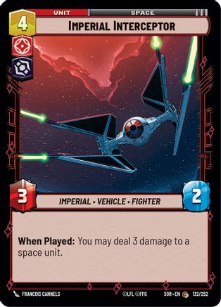 Imperial Interceptor (132/252) [Spark of Rebellion] - Fantasy Flight Games - Card Brawlers | Quebec | Canada |