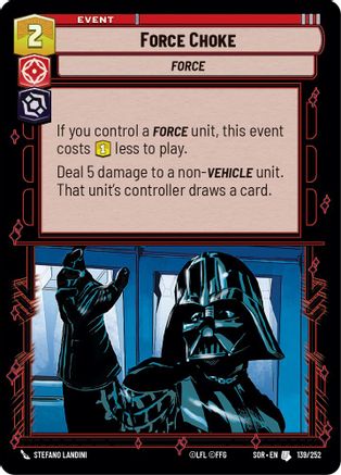 Force Choke (139/252) [Spark of Rebellion] - Fantasy Flight Games - Card Brawlers | Quebec | Canada |