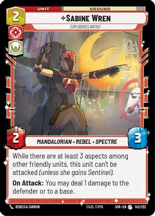 Sabine Wren - Explosives Artist (142/252) [Spark of Rebellion] - Fantasy Flight Games - Card Brawlers | Quebec | Canada |