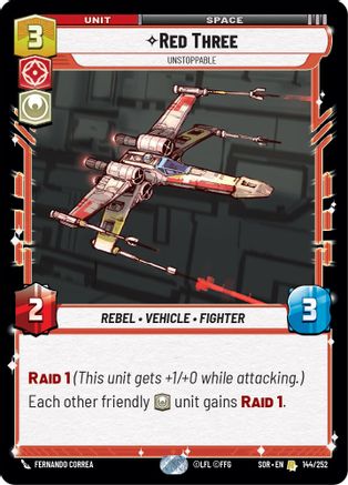 Red Three - Unstoppable (144/252) [Spark of Rebellion] - Fantasy Flight Games - Card Brawlers | Quebec | Canada |