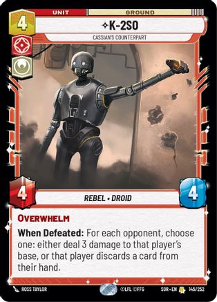 K-2SO - Cassian's Counterpart (145/252) [Spark of Rebellion] - Fantasy Flight Games - Card Brawlers | Quebec | Canada |